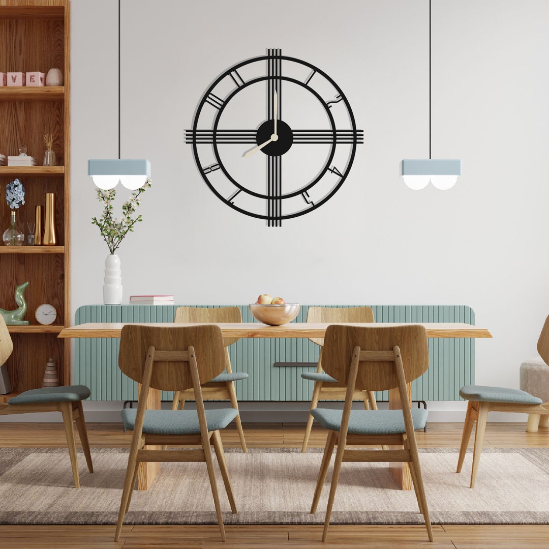 Curated visual reference: Picture Idea: Ellen Metal Clock For Wall Office Clock Wall Clock Unique