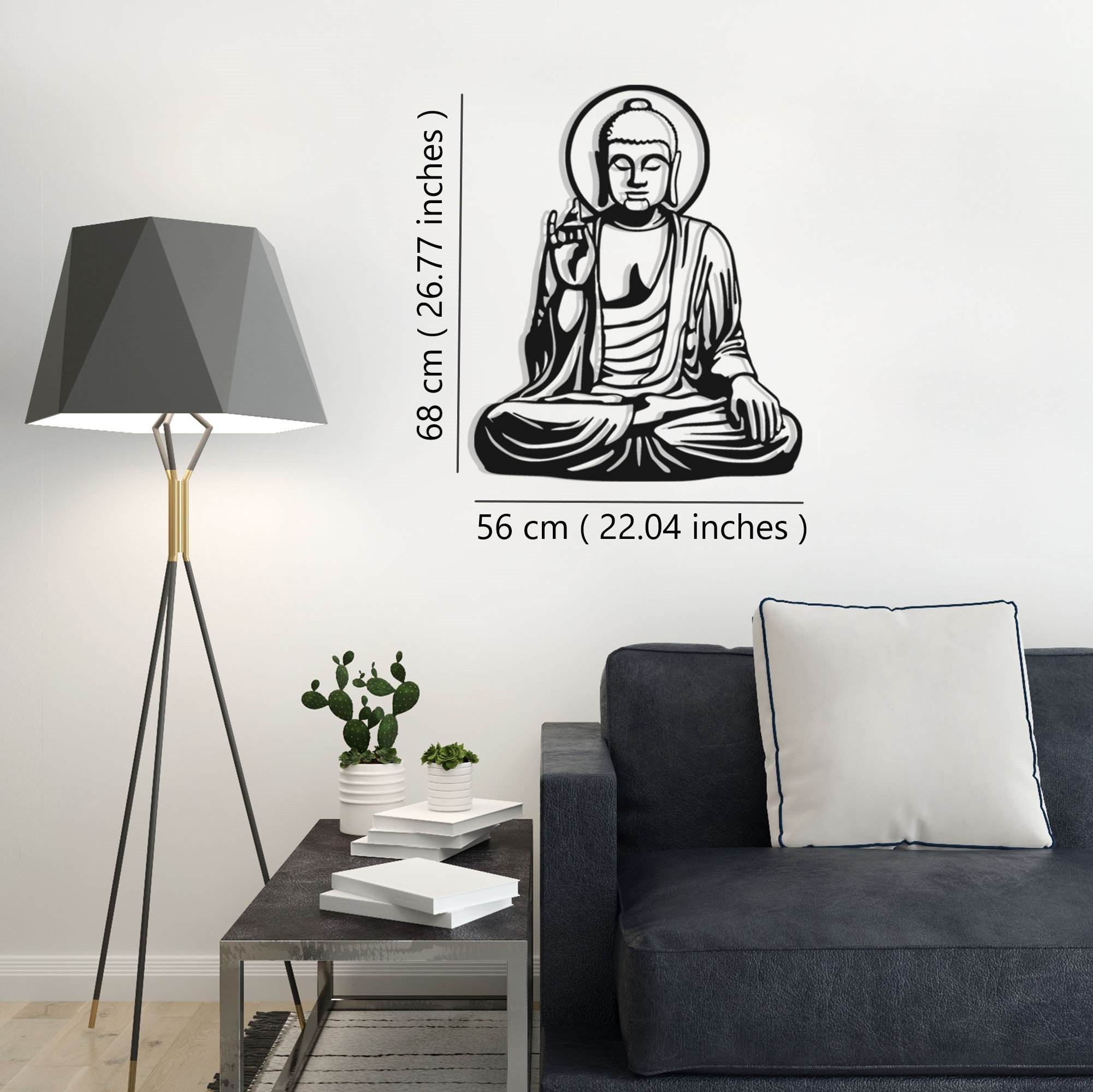 Margao Buddha Metal Wall Art, Art mural hindou, Décor de studio de yoga, Art mural en métal, Décor mural en métal Bouddha, Décor de yoga zen