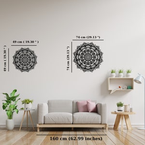 SanMarco -Mandala Wall Art, Yoga Wall Decoration, Living Room Wall Decor, Large Metal Wall Art, Bedroom Signs, Gift for Her