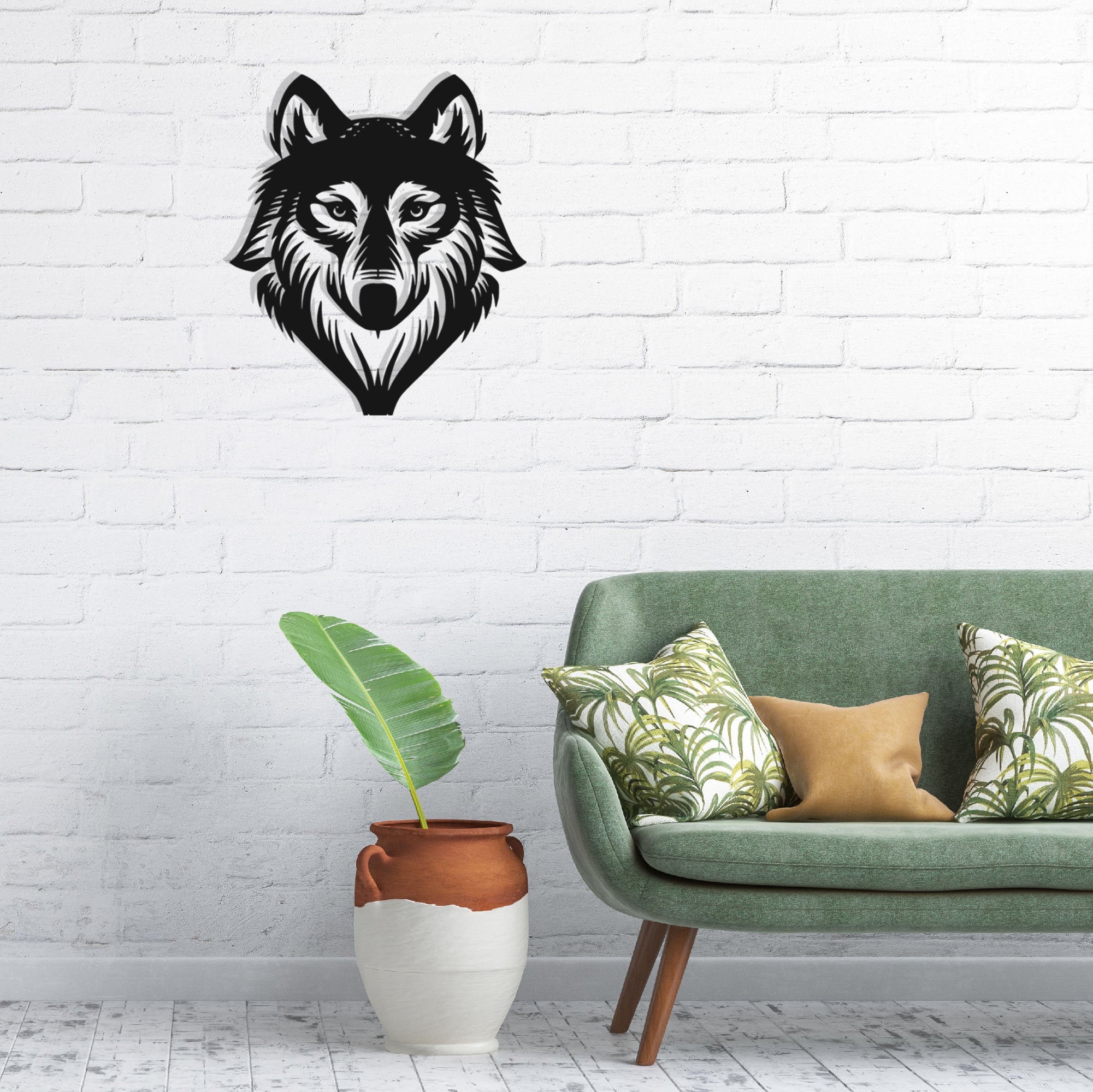 Metal Wolf Decor Geometric Wolf Sign Metal Wall Art - Etsy