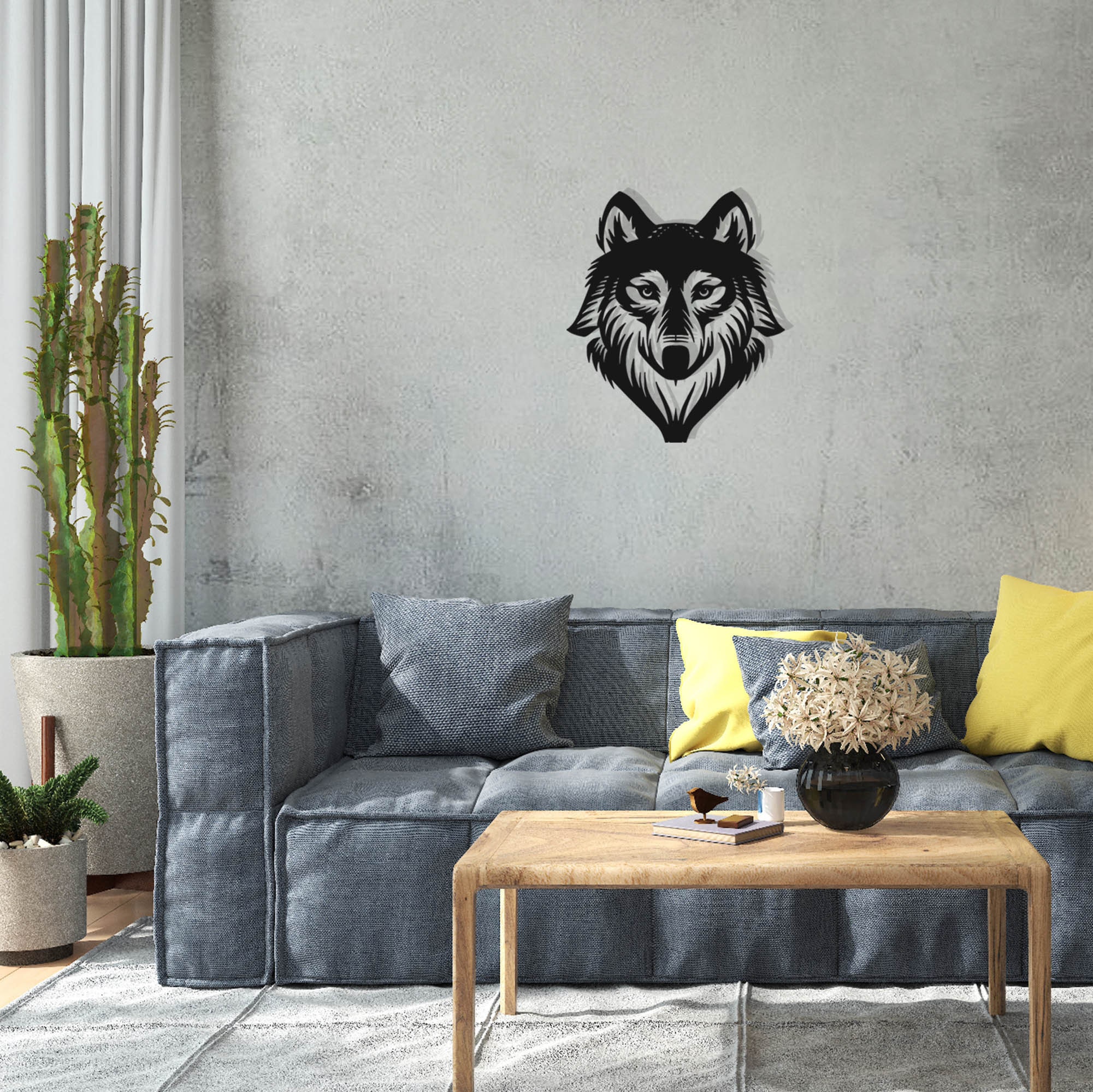 Metal Wolf Decor Geometric Wolf Sign Metal Wall Art - Etsy