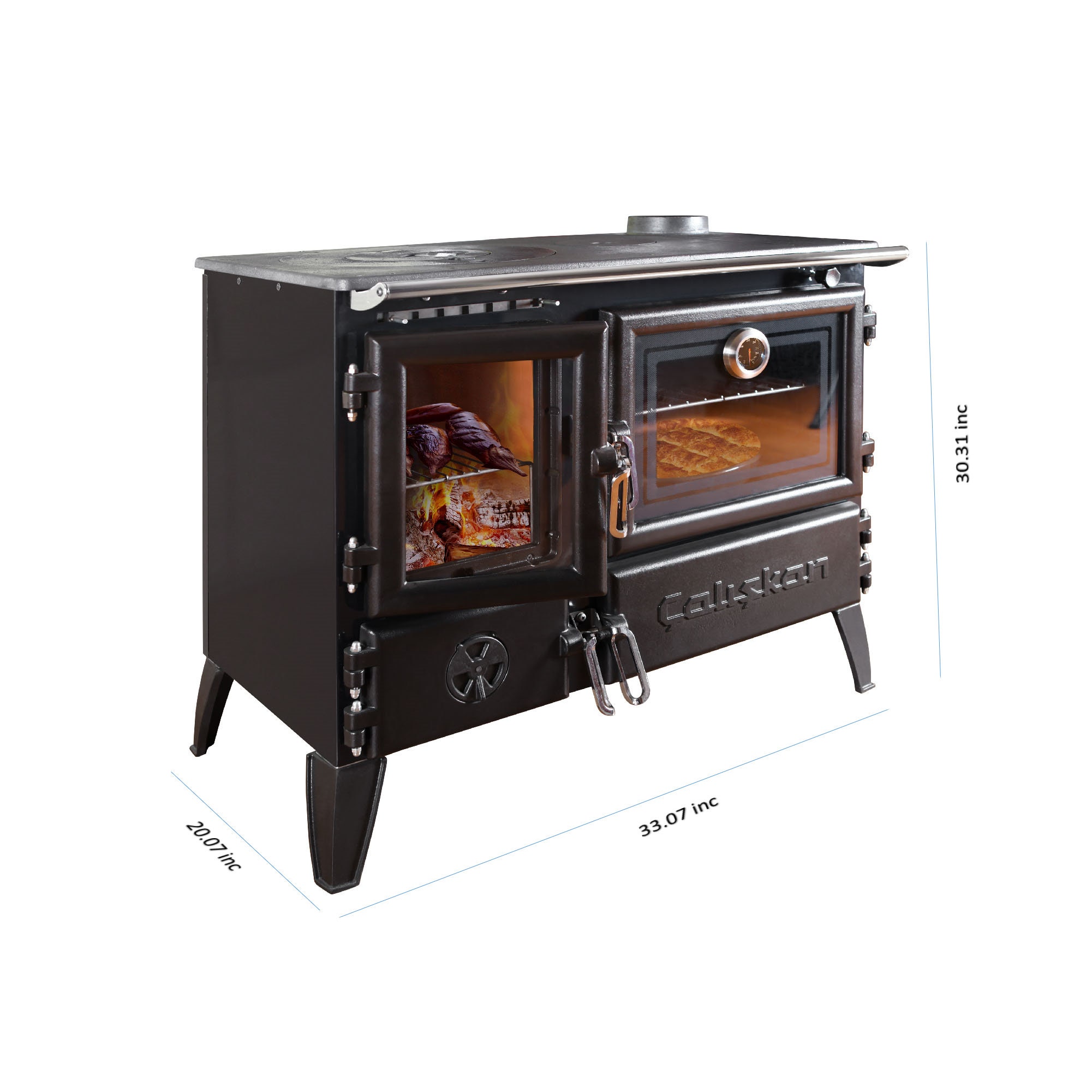 Samba Wood Stove for Cooking Baking and Heating, Cast Iron