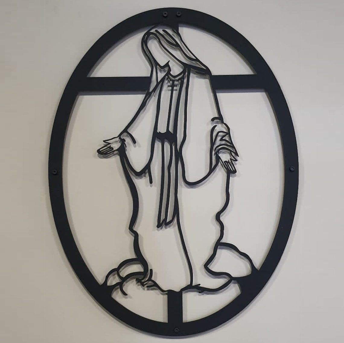 Virgin Mary Metal Figure Metal Wall Hangings Lake House Wall - Etsy