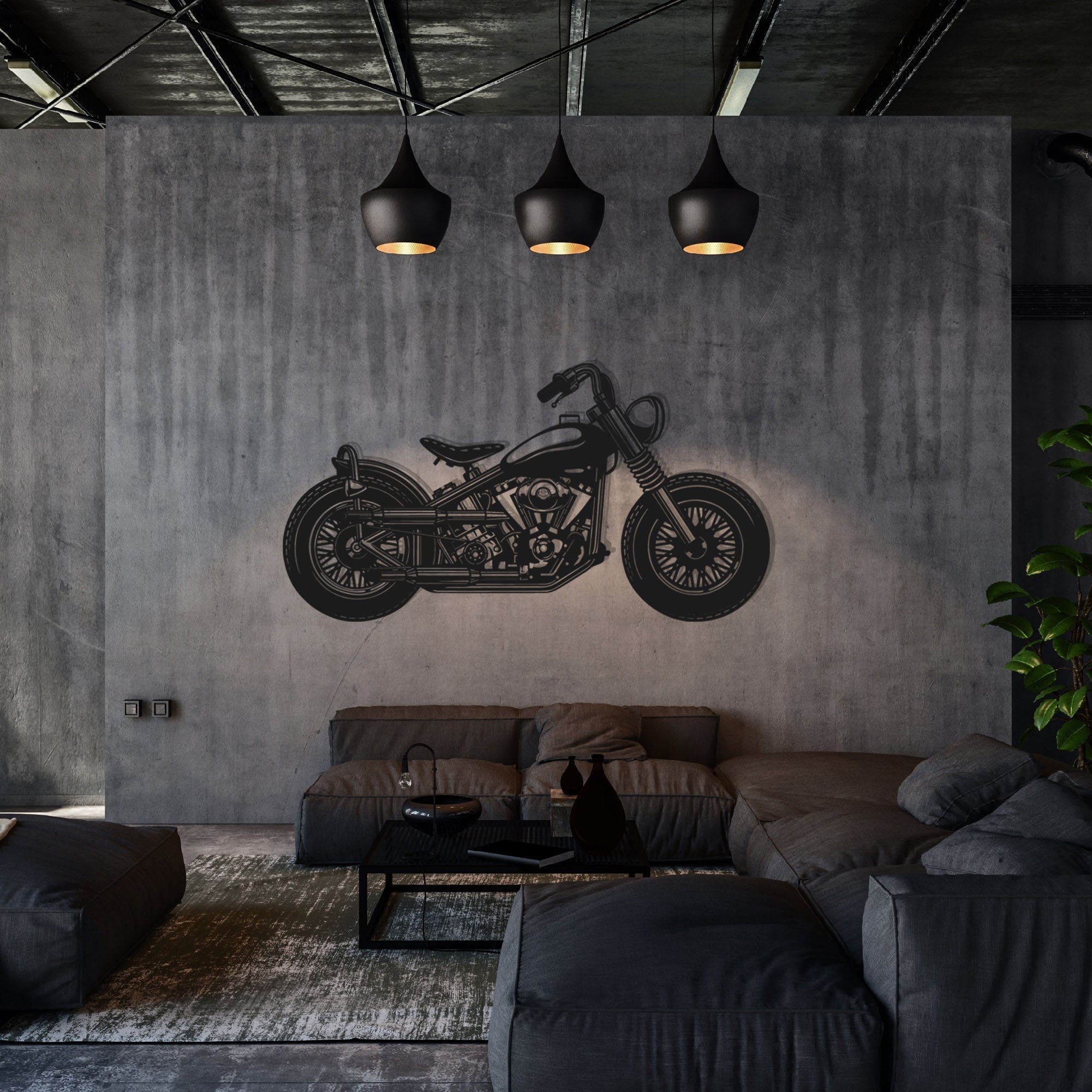 Chopper Garage Schild, Motorrad Metall Wanddeko, Motorrad Wandkunst,  Motorrad Wanddeko, Motorrad Geschenk, Geschenk für Ihn, Büro Deko, Papa -  .de