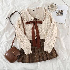 Japanese School Uniform Cosplay Costume Knit Cardigan - Etsy