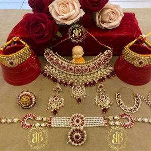 Rajwadi Kundan Pearl Bridal Rajputi Jewellery Set