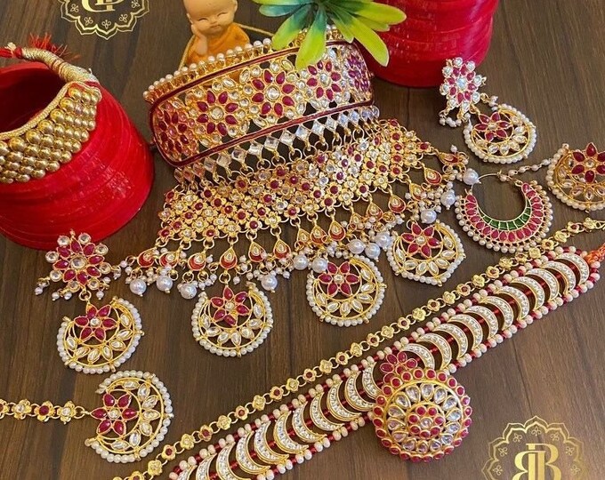 Indian Traditional Rajasthani Rakhdi /borla/ Maangtika/ Hair Jewelry