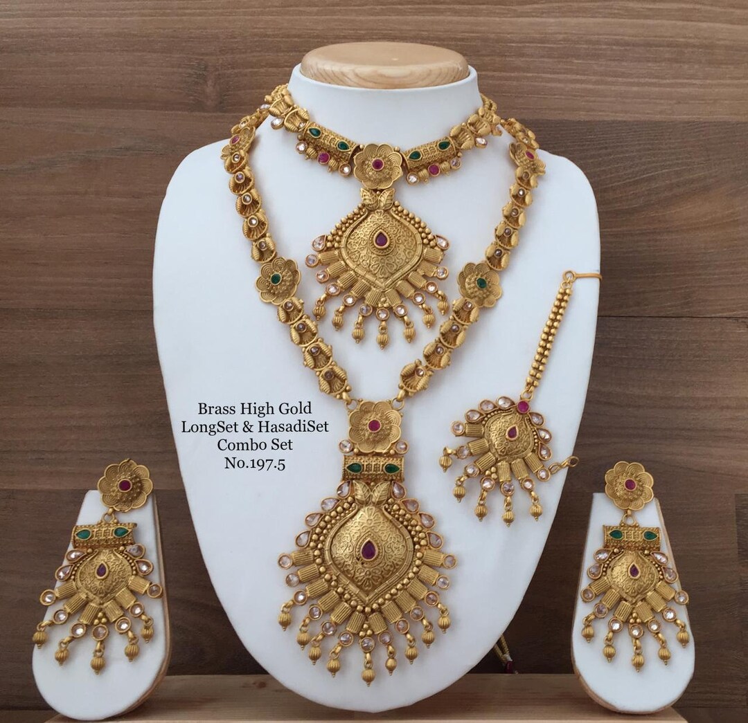 Brass High Gold Long Set With Hasadi Set FJ07 Etsy