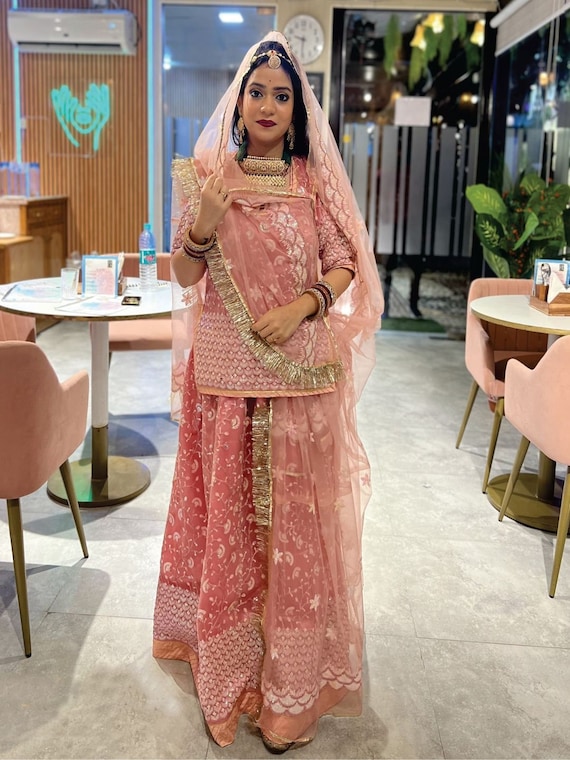 Bridal Rajasthani Poshak | Rajasthani dress, Rajasthani bride, Indian  wedding wear