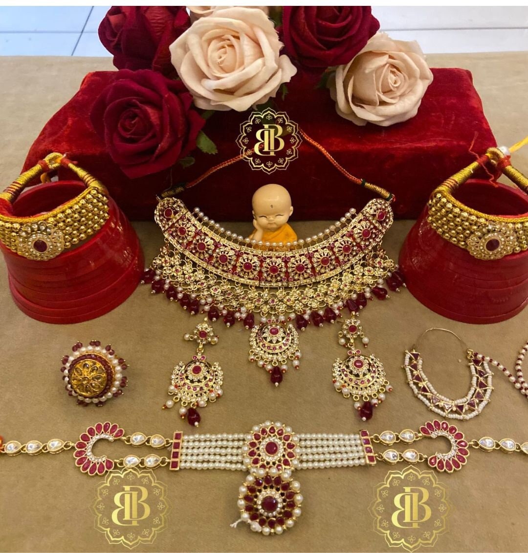 Rajwadi Kundan Pearl Bridal Rajputi Jewellery Set
