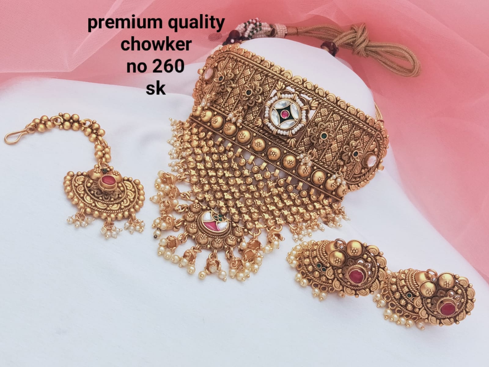 Rajasthani choker necklace gold deals