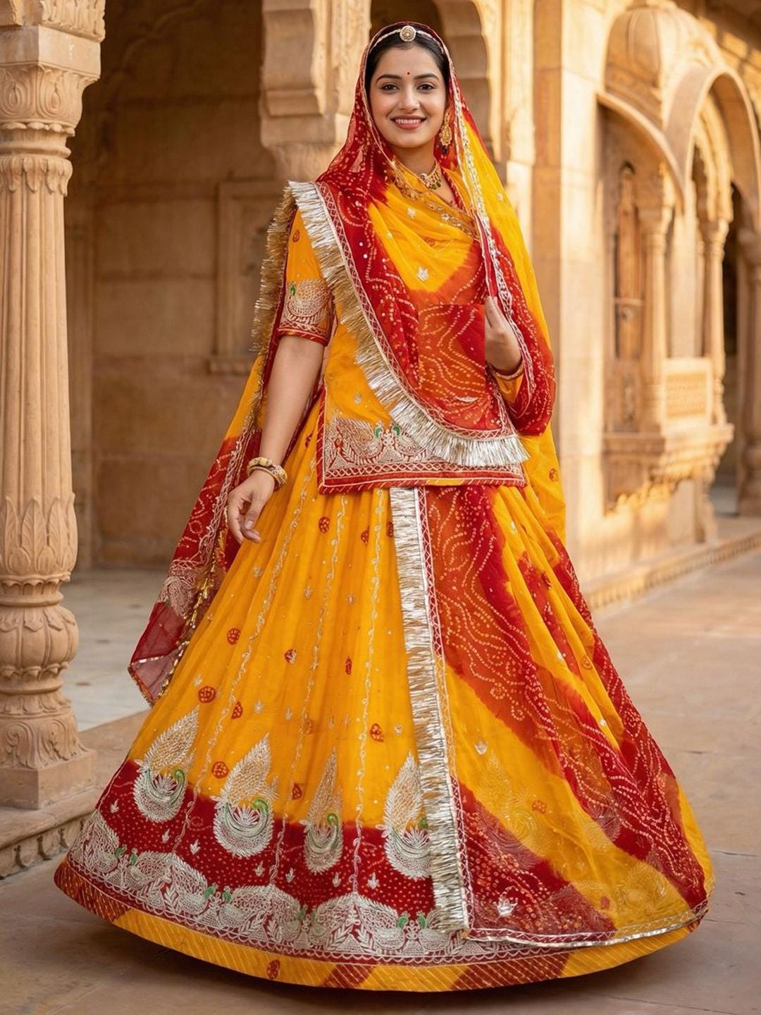 white christmas dresses Purple Cotton Rajputi Poshak – Thread & Tara Work – Ganga Rajputi Poshak main image 1