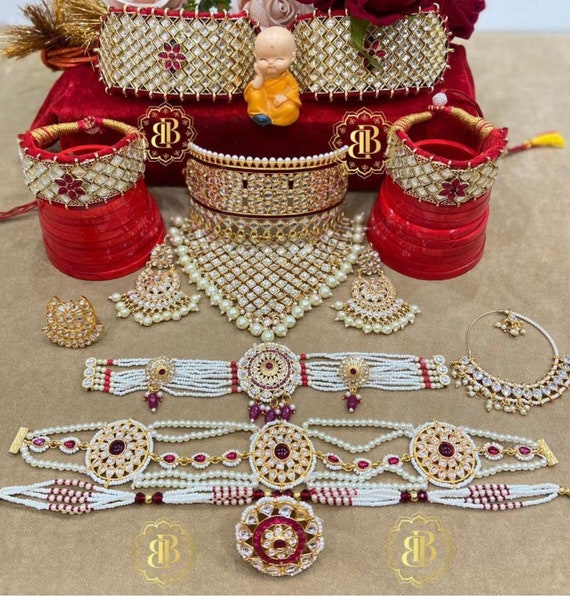Rajputi jewellery set gold discount