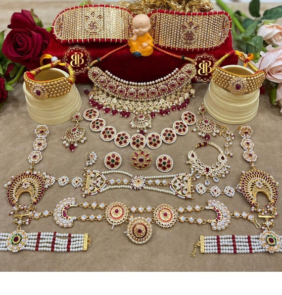 Rajwadi Royal Bridal Rajputi Jewellery Combo Set Etsy New Zealand