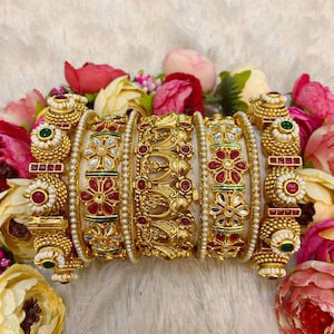 Saundaryam Fashions|Traditional Handmade Hand unique pattern Bangle set /Rajwadi Bridal/ Bridal Chuda Set