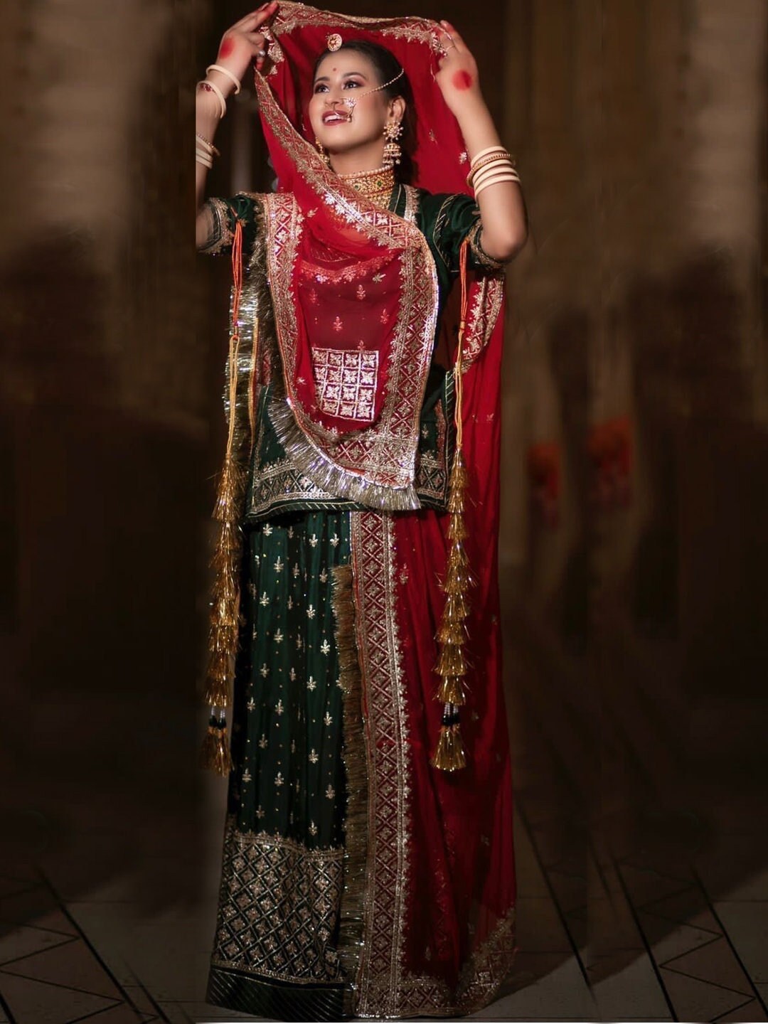 Lavender Rajputi Poshak with Humrahi Pure Odhni | Traditional Rajasthani Poshak for Women main image 1