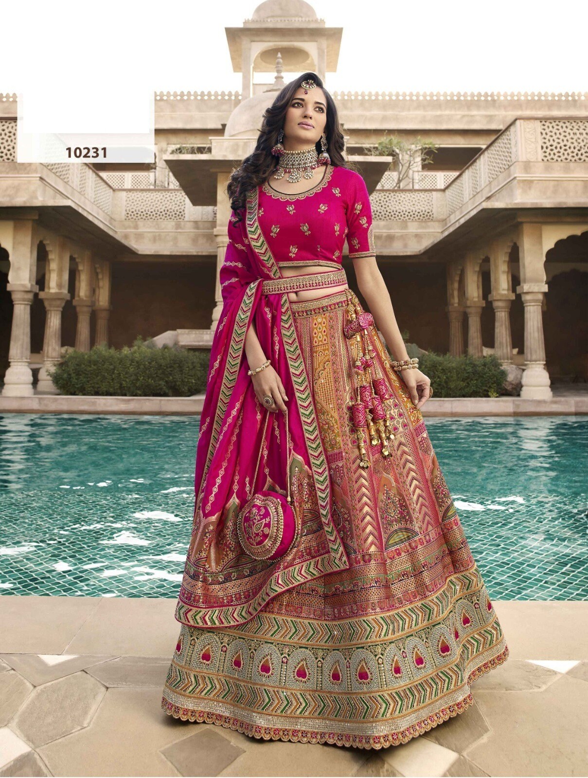 Banarasi silk bridal lehenga best sale online