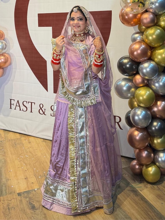 Satin and Hamrahi Pure Partywear Festive Gota Patti Work Rajputi Poshak in Purple Colour 82130 Etsy UK
