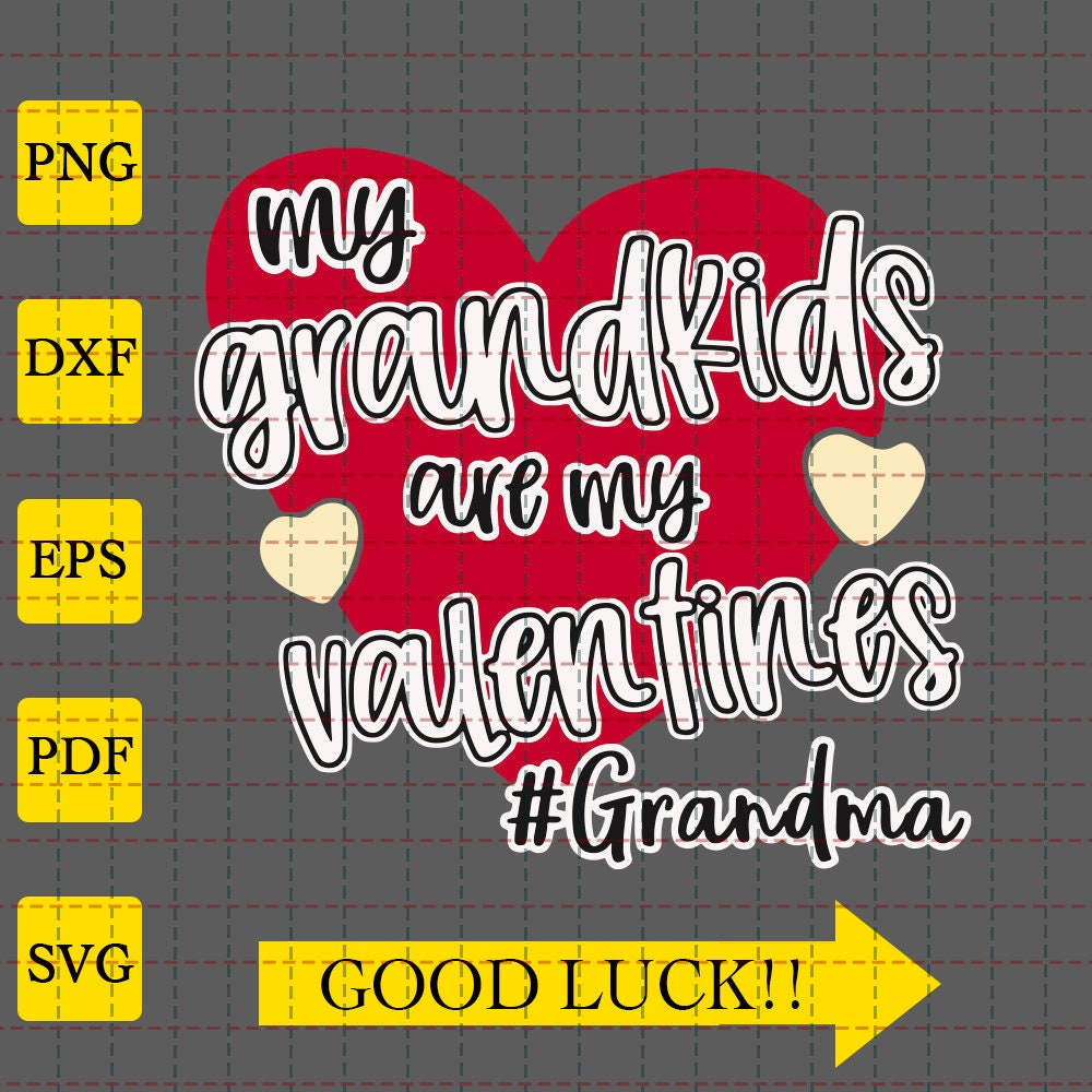 Download My Grandkids Are My Valentines Grandma Leopard Svg Grandkids Etsy