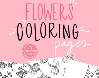 Flower Coloring pages | Instant download! | Printable | Adult coloring