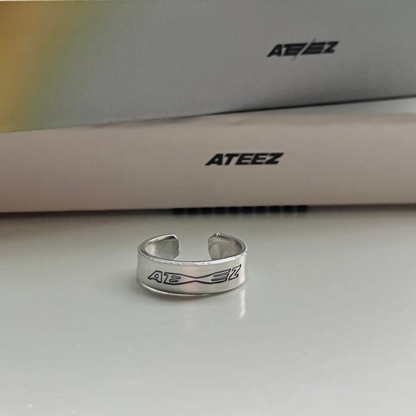 Ateez Hand Stamped Ring | Adjustable Ring