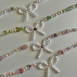 Pearl Bow Necklaces | Handmade Beaded Necklace