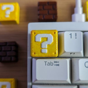 Mystery Block | Artisan Keycap for Cherry MX Mechanical Keyboard | Mario