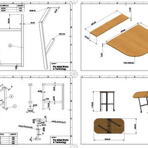 Build Plans Folding Table Dining, Extendable Kitchen Table, Table Mobile Space Saving Versatile Drop Leaf solidworks iges step files image 2