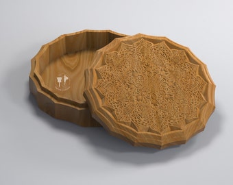 Vcarved Precious Pavilion jewelry box vector and stl files for cnc and 3D Printer