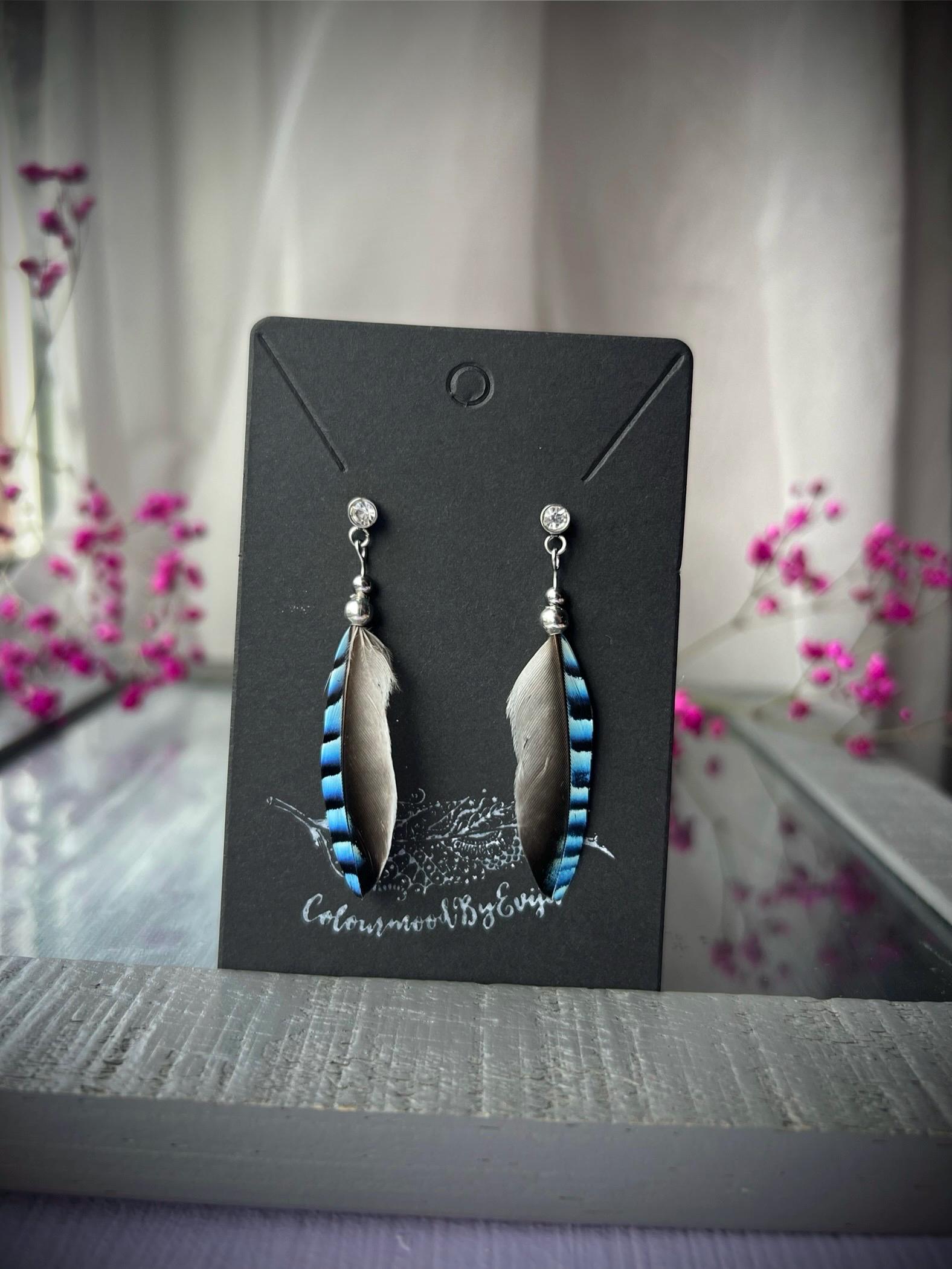 Elli Orecchini Piuma boho hippie con pietra di luna in argento sterling Elli Orecchini Piuma boho hippie con pietra di luna in argento sterling