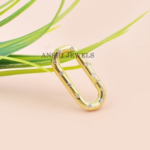 14k Yellow Gold Enhancer Lock Diamond Enhancer Lock Jewelry Connector Clasp Lock Jewelry