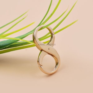 14K Rose Gold Infinity Lock Plain Infinity Charm Lock Jewelry Connector Lock Jewelry