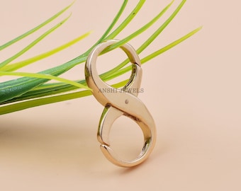 14K Rose Gold Plain Infinity Charm Lock, Connector Lock Jewelry