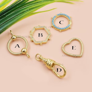 Candado de oro amarillo de 14 quilates con diseño de cerradura para realzar el encanto, candado redondo de oro, joyería para mujer con cierre a presión
