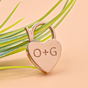 925 Silver Heart Padlock, Engravable Heart Padlock,  Custom initials Heart Padlock Jewelry