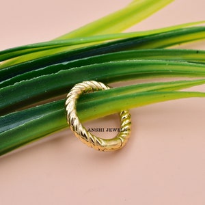 14K Solid Yellow Gold Enhancer Lock Jewelry Connector Twisted Clasp Lock