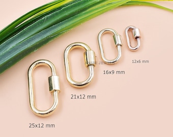 Handmade 14K Yellow Gold Carabiner Lock: Designer Jewelry Clasp