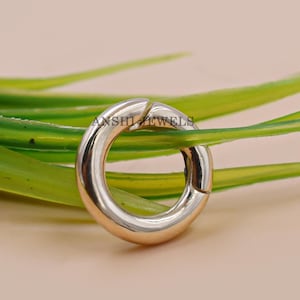 14K Yellow Gold Push Lock Plain 12mm Gold Spring Clicker Lock Jewelry