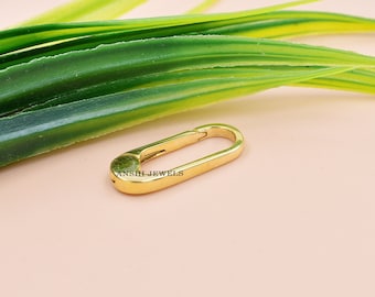 Handmade 14K Yellow Gold Plated Enhancer Lock, Jewelry Connector (19x6 mm)