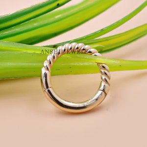 14K Yellow Gold Round Lock Gold Circle Twisted Clasp Hook Lock Jewelry
