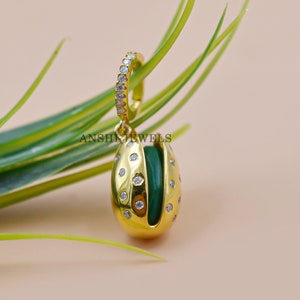 14K Yellow Gold Plated Pistachio Charm Moissanite