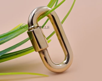 Collana con moschettone in oro giallo 14K, spessore 3,5 mm