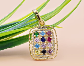 14K Yellow Gold Designer Hoshen Pendant 12 Stone Tribes Of Israel Pendant Jewelry