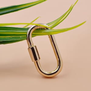 14K Yellow Gold Carabiner Lock Plain Gold Carabiner Lock Jewelry