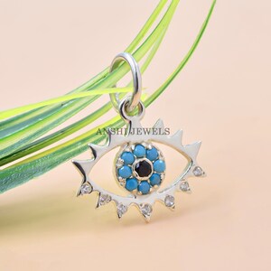 925 Silver evil eye charm turquoise evil eye charm lucky charm jewelry