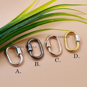 925 Sterling Silver Carabiner Lock Woman Jewelry Connector Lock