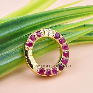 14k Yellow Gold Ruby Push Lock Vintage Jewelry Connector Mini Clasp Lock Jewelry