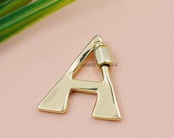 14K Yellow Gold Letter Lock, Custom Initial Jewelry