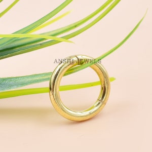 14K Yellow Gold Enhancer Lock Plain Gold 15mm Enhancer Lock Woman Charm Clasp Lock Jewelry