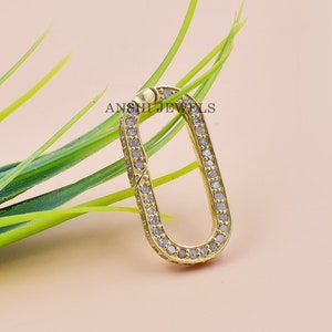 14K Yellow Gold Charm Enhancer Lock Diamond Enhancer Lock Jewelry